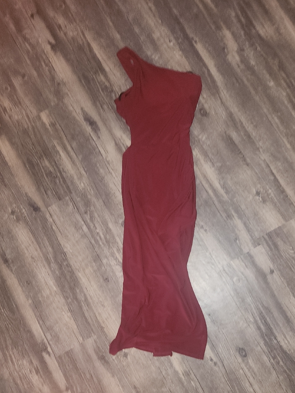 Women's One-Shoulder Burgundy Evening Dress